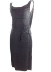 Vintage 1950s Designer Black Jersey Fitted Party Dress