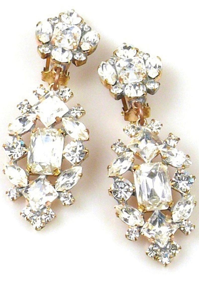 Wonderful Czech Classic Clear Crystal Earrings - New!