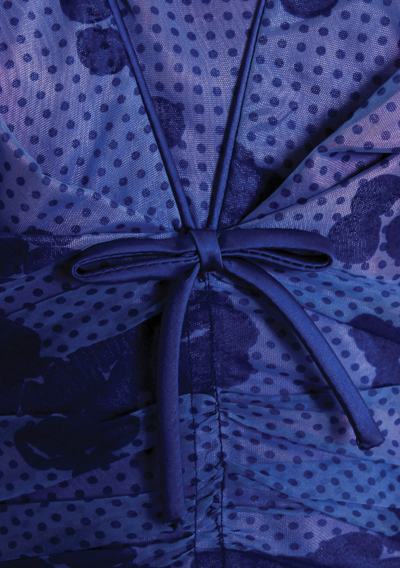 Vintage 1950s Royal Blue Abstract Roses Party Dress - New! (LAYAWAY)