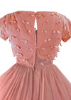 Vintage 1950-1960s Coral Chiffon Dress Ensemble  - New!