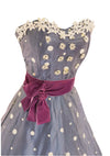 1950's Blue & White Micro Herringbone Dress Ensemble  - New!
