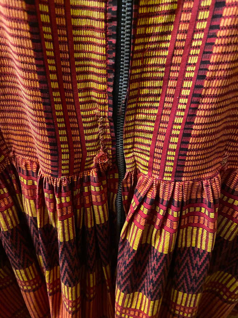 Glorious 1950s Tribal Print Cotton Dress - New!