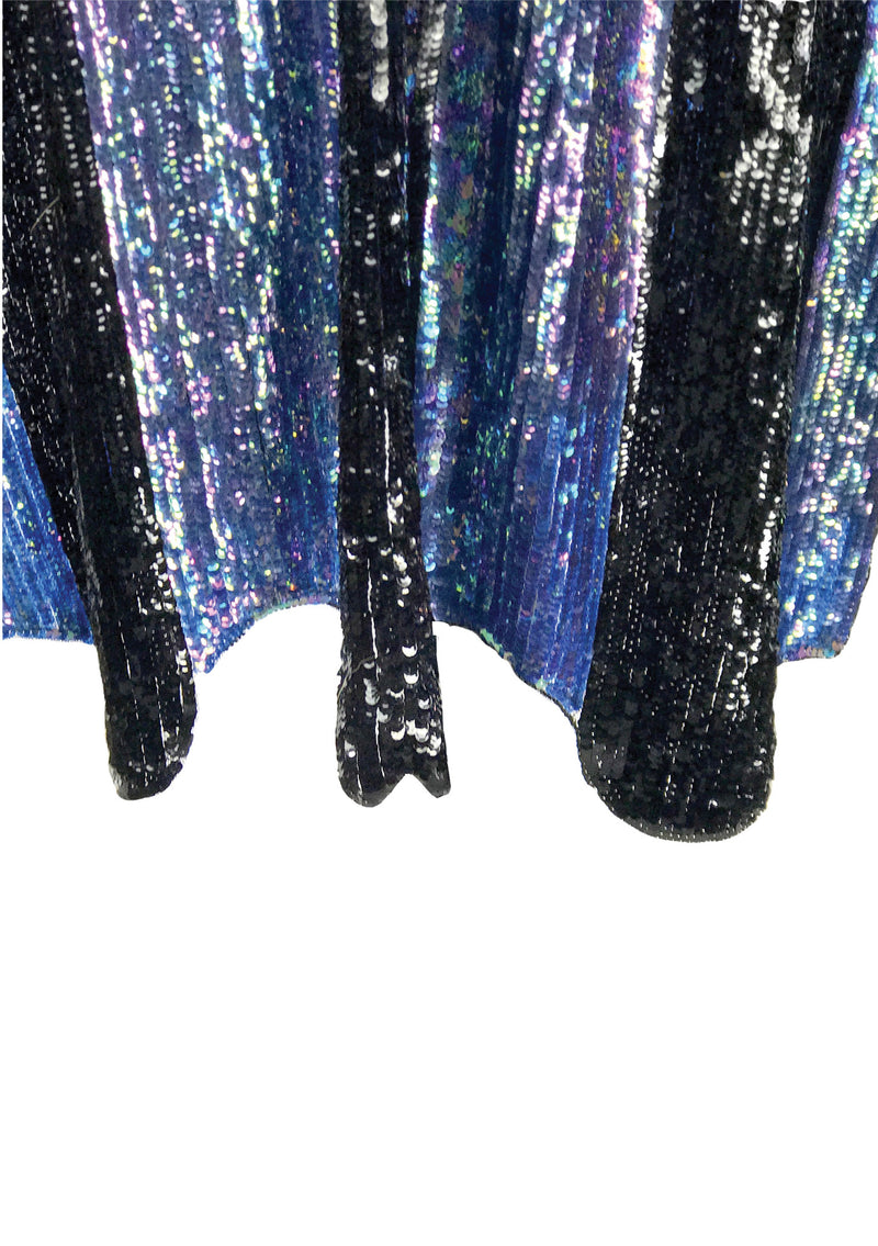 Vintage 1920s Black & Blue Sequins Party Dress  - New!