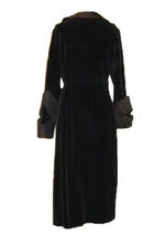 Sophisticated 1930s Art Deco Black Velvet Coat