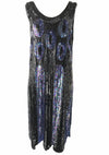 Vintage 1920s Black & Blue Sequins Party Dress  - New!