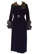 Sophisticated 1930s Art Deco Black Velvet Coat