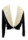 Vintage 1950 Black Cashmere Cardigan with Mink- New