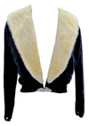 Vintage 1950 Black Cashmere Cardigan with Mink- New