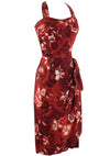 Vintage 1950s Red Hibiscus Sarong Dress  - New!
