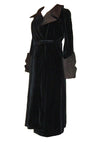 Sophisticated 1930s Art Deco Black Velvet Coat