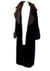 Sophisticated 1930s Art Deco Black Velvet Coat