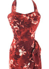 Vintage 1950s Red Hibiscus Sarong Dress  - New!