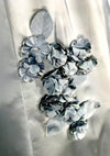 Vintage 1950s Silver Satin Applique Party Dress - New! (ON HOLD)