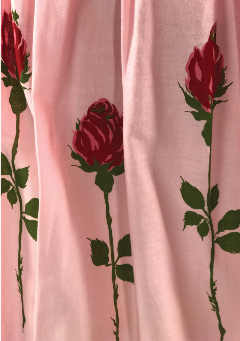 1950's -1960s Pink Roses Cotton Sun Dress  - New!