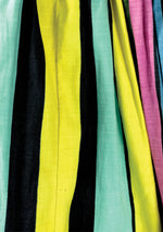 Vintage 1950s Black & Rainbow Stripes Cotton Skirt - New!