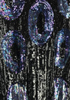 Vintage 1920s Black & Blue Sequins Party Dress  - New!