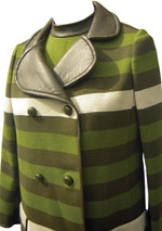 Designer Mod 1960s Green Dress and Coat Ensemble - New!