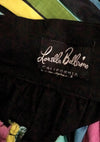 Vintage 1950s Black & Rainbow Stripes Cotton Skirt - New!