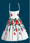 Vintage 1950s Red Roses Pique Cotton Dress  - New!