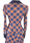 Vintage 1970s Pink and Navy Plaid Pants Suit - New