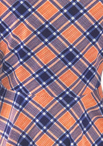Vintage 1970s Pink and Navy Plaid Pants Suit - New