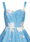 Recreation of 1950s Blue Cityscape Border Dress - New!
