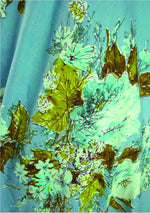 Vintage 1950s Blue Floral Print Cotton Dress