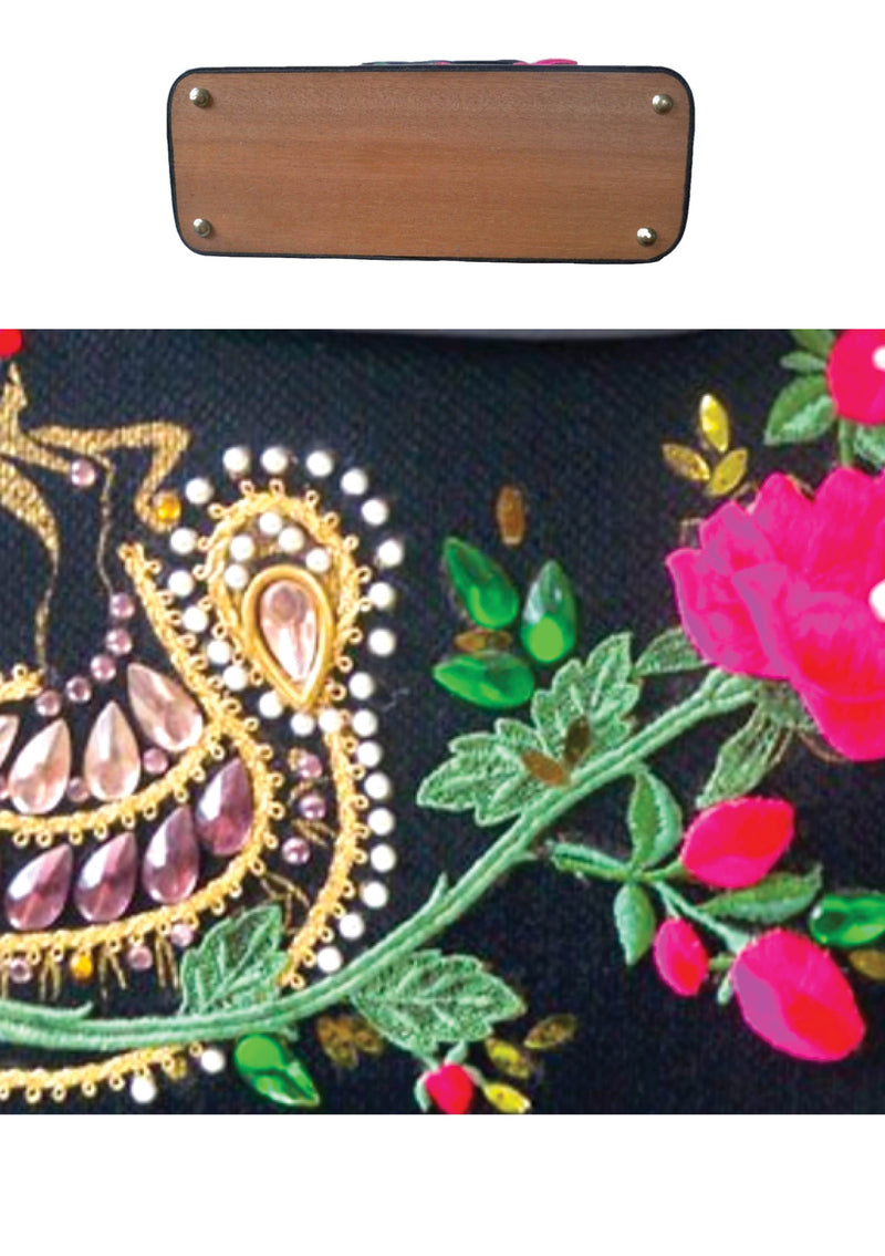 Vintage 1960s Spanish Dancer Jewelled Bucket Handbag
