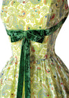 Vintage 1950s Green Paisley Voile Dress - New!