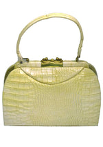Vintage 1950s Rare Cream Alligator Handbag - New!