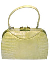 Vintage 1950s Rare Cream Alligator Handbag - New!