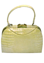 Vintage 1950s Rare Cream Alligator Handbag - New!