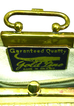 Vintage 1950s Rare Cream Alligator Handbag - New!
