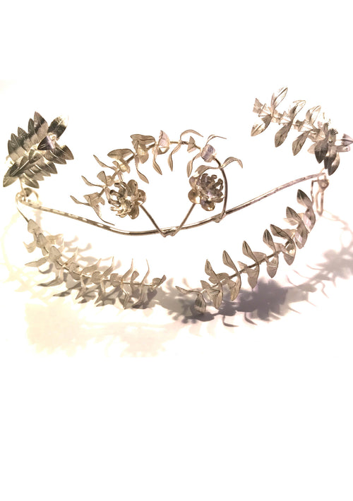 Vintage 1920s Silvered Crown Headpiece