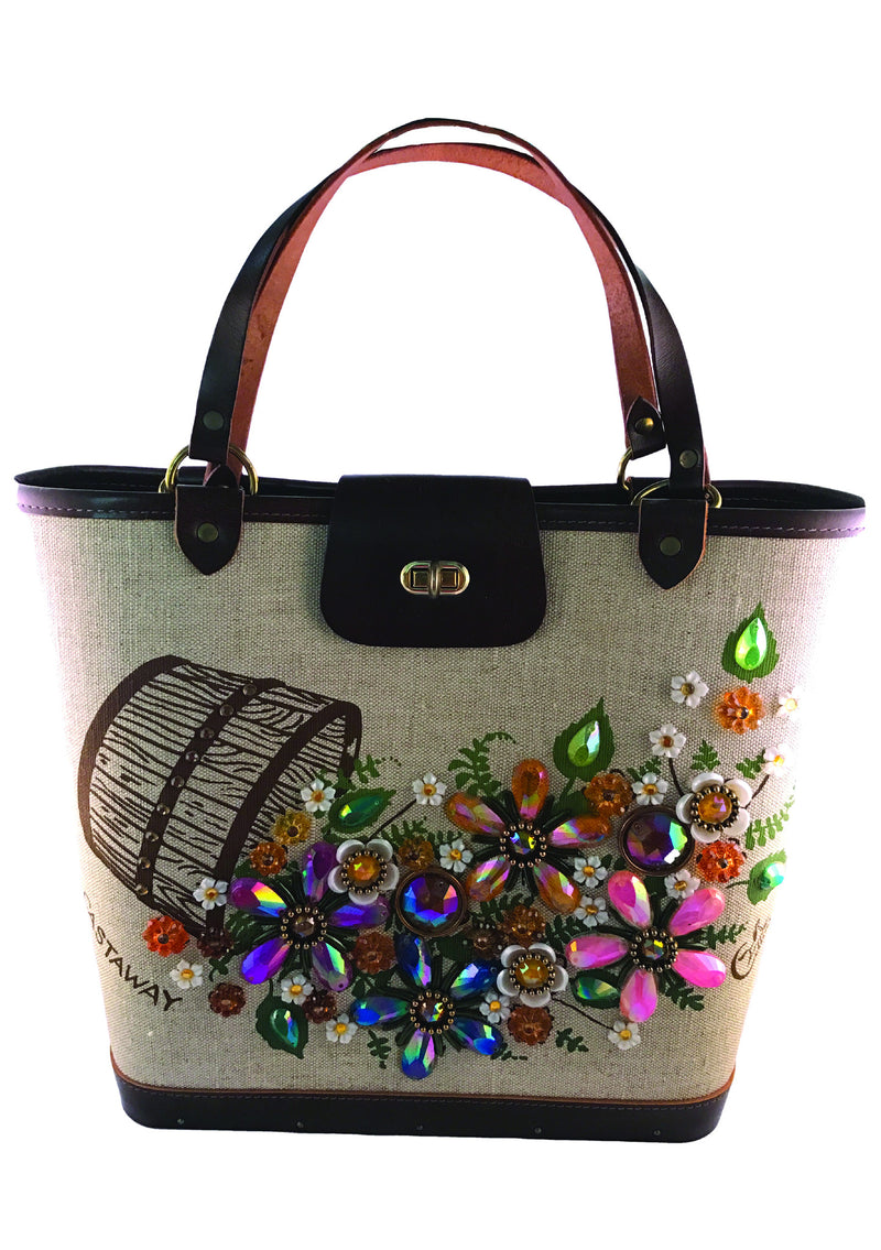 Vintage 1960s Edith Collins Jewelled Canvas Handbag - New!