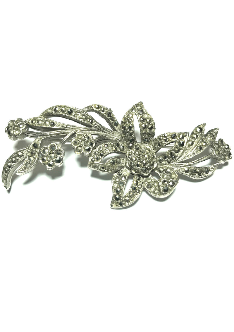 Vintage 1950s Marcasite Flower Bouquet Brooch - New!