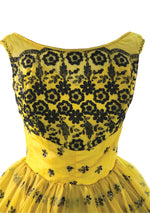 Vintage 1950s Gold Flocked Glitter Party Dress - New!