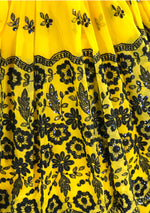 Vintage 1950s Gold Flocked Glitter Party Dress - New!