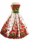 Vintage 1950s Floral Border Garden Party Dress - New!