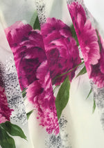 Stunning 1950s Purple Cabbage Roses Dress - New!