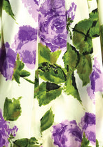 Vintage 1950s Purple Roses Silk Taffeta  Party Dress - New!