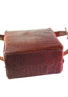 Vintage 1940s Burgundy Embossed Alligator Handbag  - New!