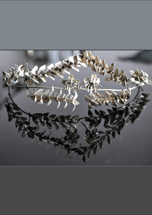 Vintage 1910s German Silver Headpiece With Corsage