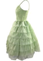 Vintage Late 1950s Early 1960s Pistachio Green Party Dress - New!