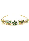 Attractive Emerald and Peridot Green Crystal Headband