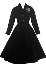 Gorgeous 1950s Black Velvet Princess Coat- New! (ON HOLD)