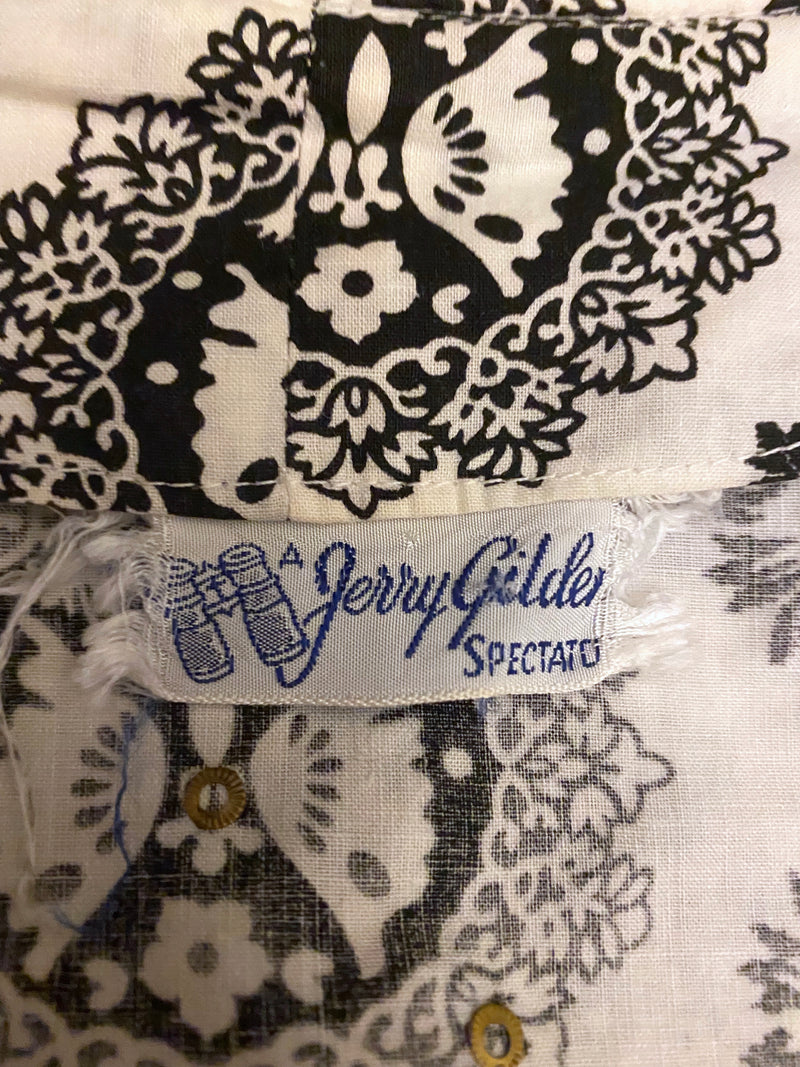 1950's Jerry Gilden B&W Medallion Print Cotton Dress - New!