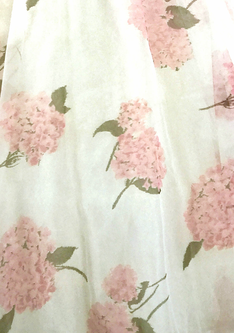 Vintage 1950s Pink Hydrangea Chiffon Party Dress - New!