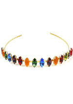 Beautiful Multi Coloured Navette Shaped Crystal Headband