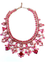 Amazing Large Pink Tourmaline Glass Crystal Necklace